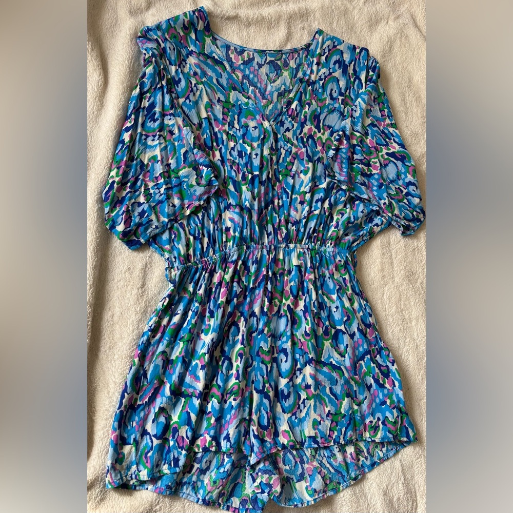 CUPSHE Vibrant Blue Multicolor Printed Blouse